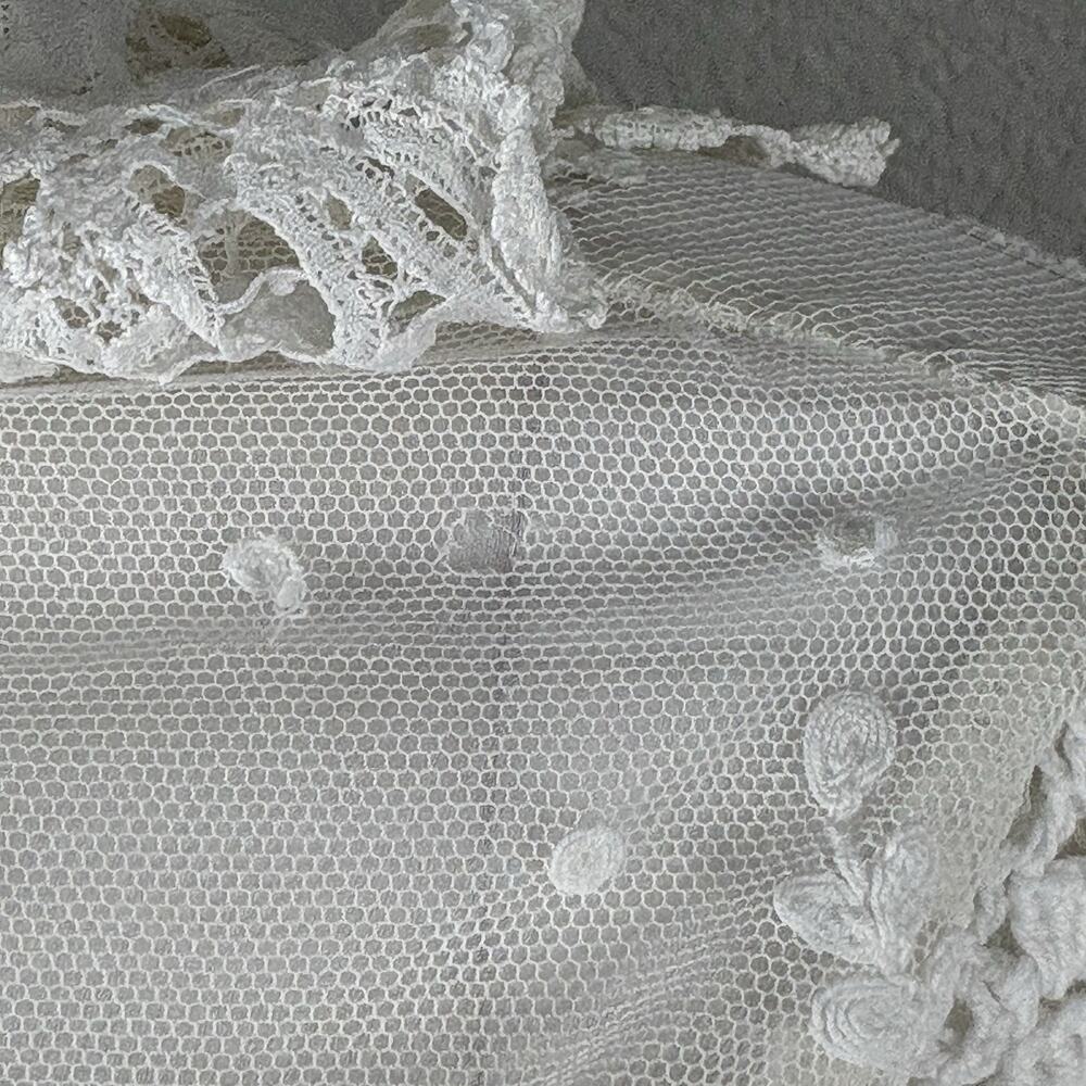 Antique 1920s Lace Edwardian Blouse Bridal Lingerie Ivory Romantic Size S - Picture 8 of 14